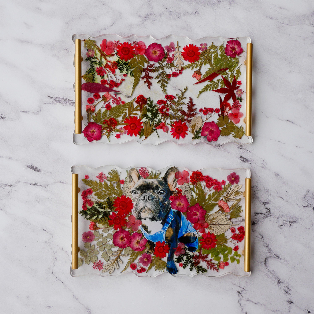 Virtual Holiday Pressed Flower Resin Serving Tray Craft Class