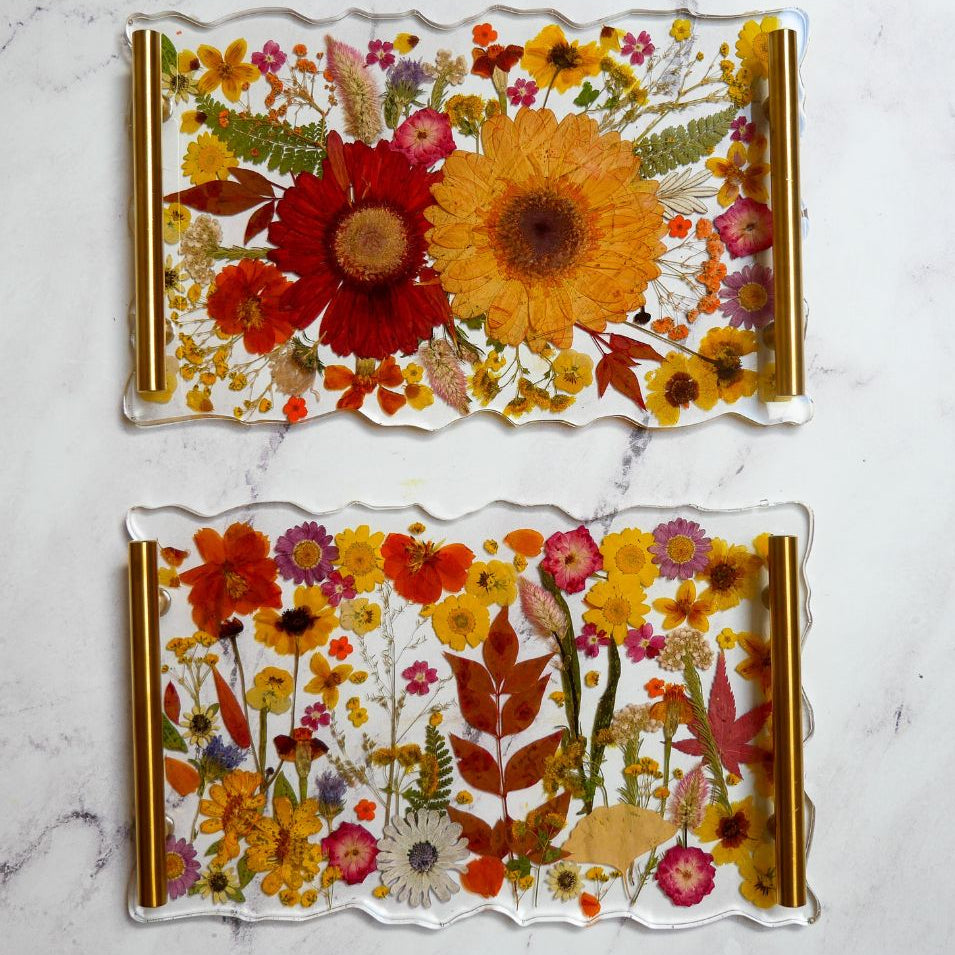 Fall Floral Resin Serving Tray Kit