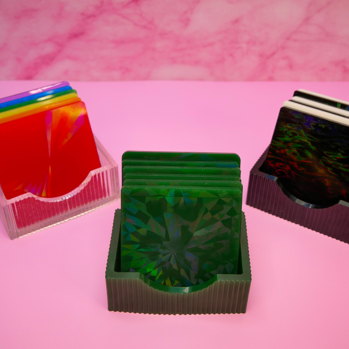 Holographic Resin Coasters Kit