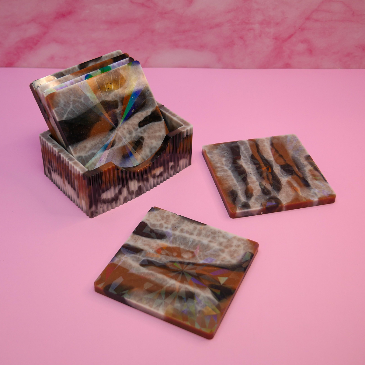 Holographic Resin Coasters Kit