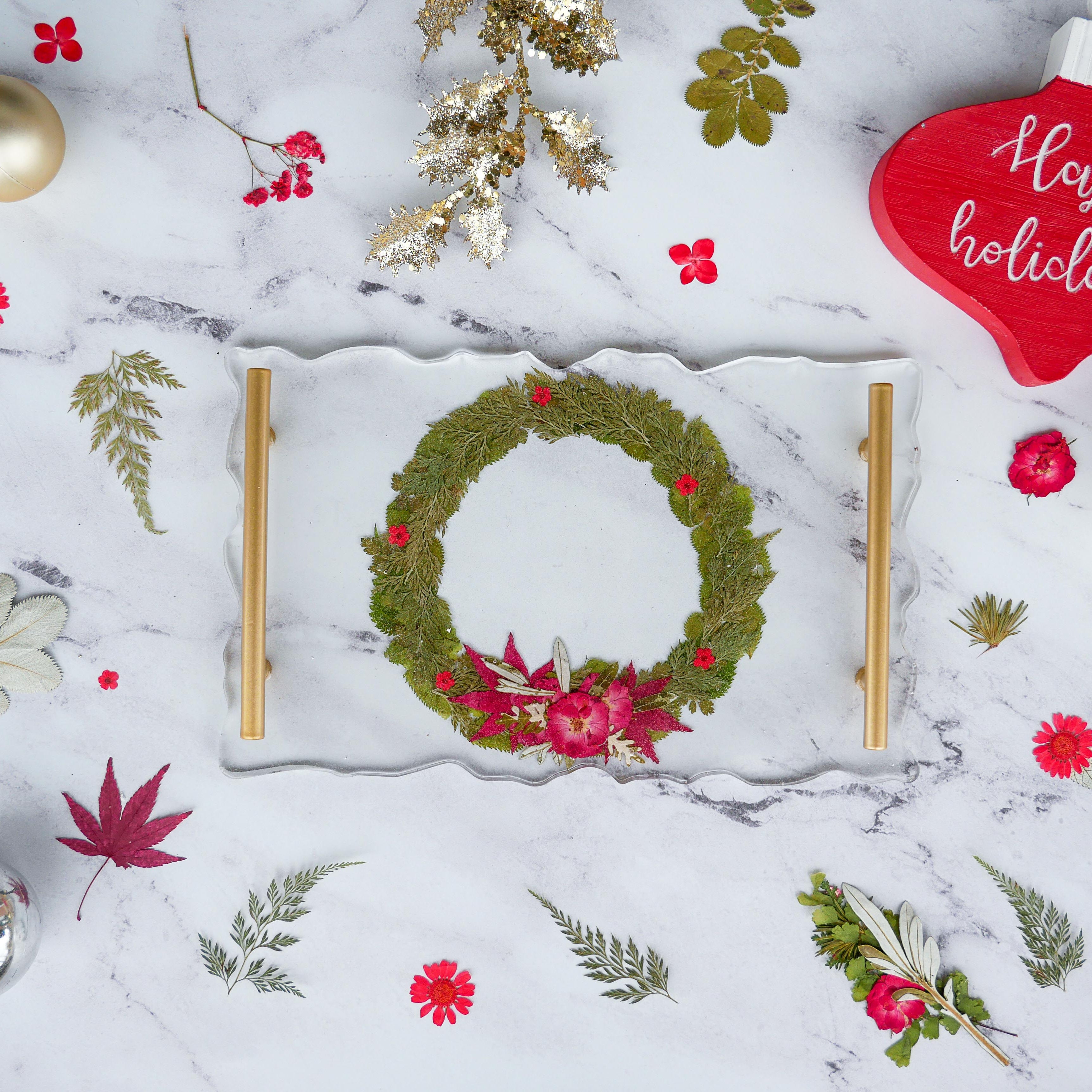 Virtual Holiday Pressed Flower Resin Serving Tray Craft Class