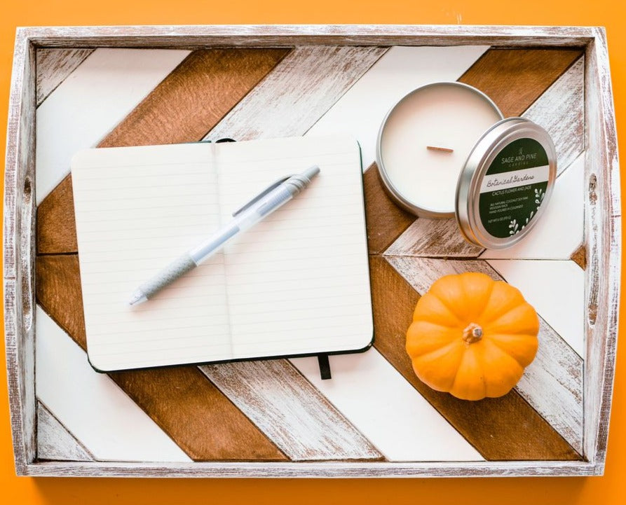 Chevron Wood Tray Kit